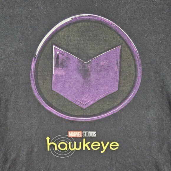 Marvel Studios Hawkeye Graphic Print T-Shirt Mens Sz M Black Short Sleeve Comics - Picture 7 of 10